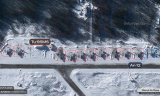 Ảnh vệ tinh tiết lộ gần 50 máy bay chiến đấu Nga xuất hiện tại căn cứ không quân Olenya