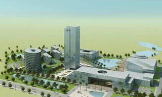 Mô hình quy hoạch trường ĐH FPT giai đoạn 1 tại Khu Công nghệ cao Hòa Lạc (Hà Nội)