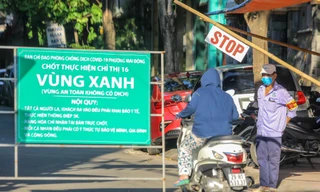 Hình ảnh hơn 30 chốt 'vùng xanh' phòng chống COVID-19 đầu tiên tại Hà Nội