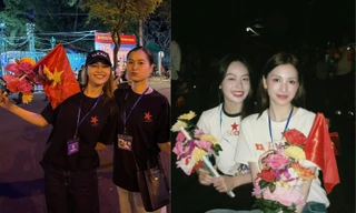 Lan Ngọc, Lâm Vỹ Dạ, Tiểu Vy, Thanh Thủy tham gia cùng đoàn diễu binh, diễu hành