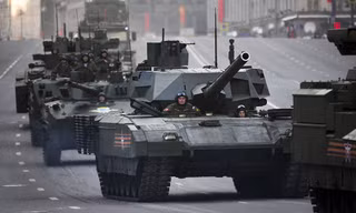 Trang bị tên lửa chống tăng 152mm, tăng T-14 mạnh gấp bội. Ảnh: Sputnik