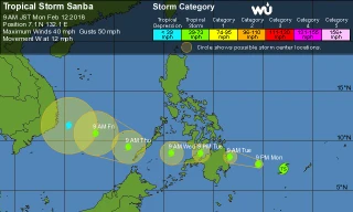Bão Sanba khả năng đi vào Biển Đông ngày 30 Tết