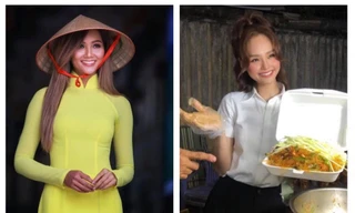 H'Hen Niê nhuộm tóc nâu vàng, diện áo dài duyên dáng; Miu Lê - đại sứ bánh tráng trộn