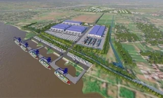 Phối cảnh cụm cảng Yên Lệnh trên bãi đê sông Hồng - Ảnh: HN