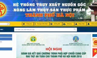 Hệ thống truy xuất nguồn gốc nông sản của Hà Nội. Ảnh chụp màn hình.