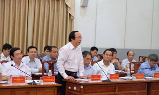 Thứ trưởng Bộ TN&MT Võ Tuấn Nhân phát biểu tại Hội nghị. Ảnh: Trần Hoàng