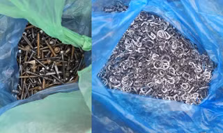 Hàng trăm đinh vít 'bẫy' người tham gia giao thông trên đường tránh Quốc lộ 2