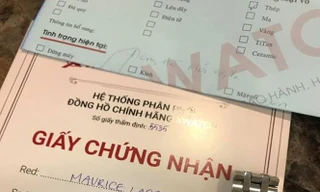 Giấy chứng nhận được Xwatch cấp cho chiếc đồng hồ fake.