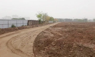 Dự án đang thi công hạ tầng những ngày đầu tháng 4/2020. Ảnh: BXD