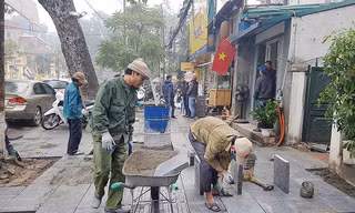 Lát đá vỉa hè tại Hà Nội