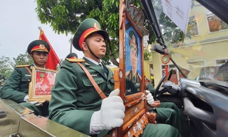 Tang lễ cho 13 liệt sĩ được tổ chức tại Bệnh viện Quân y 268. Ảnh: Zing