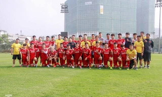 Đội tuyển Việt Nam trong buổi tập cuối cùng trước khi lên đường sang Qatar tập huấn. Ảnh: Duy Phạm