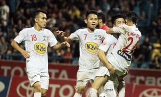 Các cầu thủ HAGL ăn mừng bàn thắng. Ảnh: Bongdaplus