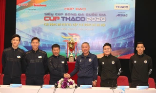 Toàn cảnh họp báo Siêu cúp Quốc gia - Cúp THACO 2020