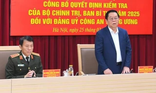 Công bố Quyết định kiểm tra năm 2025 đối với Đảng ủy Công an Trung ương