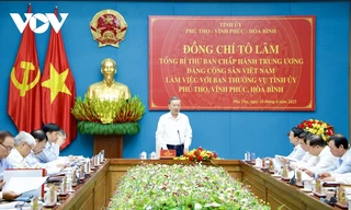 Tổng Bí thư Tô Lâm làm việc với Ban Thường vụ Tỉnh ủy Phú Thọ, Vĩnh Phúc, Hòa Bình