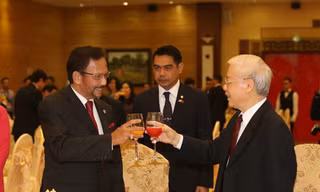 Hình ảnh Tổng Bí thư, Chủ tịch nước chiêu đãi Quốc vương Brunei
