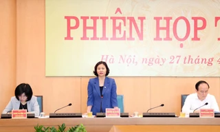 Phiên họp Uỷ ban bầu cử thành phố Hà Nội sáng 27/4