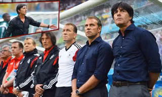 HLV Loew vẫn nhất quyết chưa chịu giặt chiếc áo sơ mi xanh tím than may mắn tại World Cup năm nay.