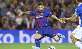 Messi sớm có năm bàn chỉ sau ba vòng đầu của La Liga. Ảnh: Reuters 