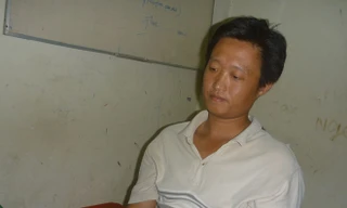 Hung thủ Võ Quốc Phong tại cơ quan công an