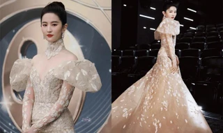 Lưu Diệc Phi khoe thềm ngực sexy với đầm công chúa lộng lẫy, nhan sắc lấn át dàn mỹ nhân