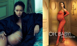Bà bầu tỷ phú Rihanna gần như khỏa thân trên tạp chí danh tiếng