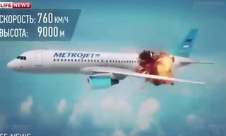 Mô phỏng cảnh quả bom tự chế phát nổ trên máy bay Nga