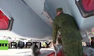 Tiêm kích Su-35S của Nga khi hoạt động tại căn cứ Hmeymim, Syria