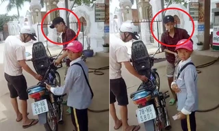 Nhân viên vừa hút thuốc vừa bơm xăng cho khách khiến dân mạng hú hồn