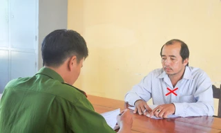 Ông Hoàng Hữu Quyết tại Cơ quan Công an huyện Triệu Phong.