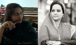 Bà Tamanna Nusrat (phải) và nữ sinh học hộ (trái). Ảnh: Nagorik TV