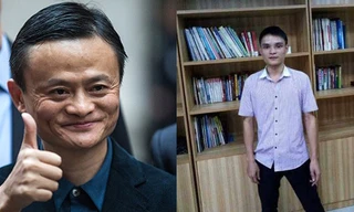 Chàng trai Huang Jian (ảnh phải) mới phẫu thuật thẩm mỹ để giống tỉ phú Jack Ma (ảnh trái).