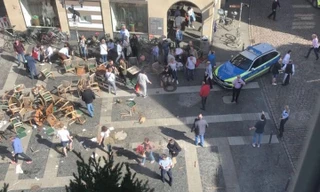 Hiện trường vụ lao xe hôm 7/4 tại Đức. Ảnh: Twitter