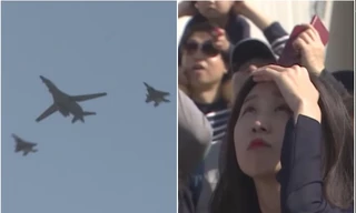 Dân Hàn hào hứng xem máy bay ném bom Mỹ trình diễn ở Seoul