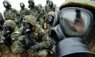 Binh sĩ Mỹ diễn tập tại Hàn Quốc. Ảnh: Reuters