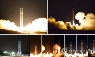 Hình ảnh cuộc thử nghiệm Hwasong-15. Ảnh: Yonhap