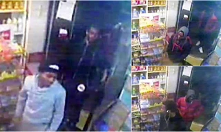 Hình ảnh các nghi phạm được camera trong cửa hàng rượu ghi lại.