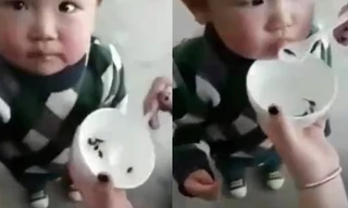 Cộng đồng mạng Trung Quốc xôn xao video mẹ cho con ăn nòng nọc 