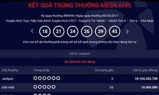 Hai vé Vietlott chia 20 tỷ được bán ở Quảng Ninh và Đồng Nai