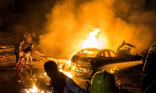 Hiện trường vụ nổ. Ảnh: EPA