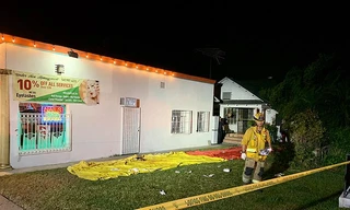 Cảnh sát phong toả hiện trường vụ xả súng. Ảnh: Sở Cứu hoả Long Beach