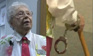 Cụ bà 102 tuổi ước mơ 'được' cảnh sát bắt một lần trong đời