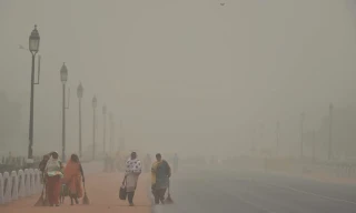 Bão bụi tấn công New Delhi ngày 2/5. Ảnh: PTI 