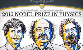 3 nhà khoa học cùng đoạt giải Nobel Vật lý. Từ trái sang: David Thouless, Duncan Haldane và Michael Kosterlitz.
