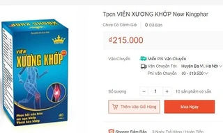 Quảng cáo thực phẩm bảo vệ sức khỏe viên xương khớp Kingphar New trên Shopee.