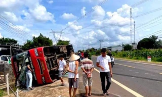 18 người bị thương trong vụ lật xe khách ở Gia Lai hiện ra sao?