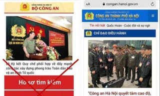 Ảnh minh họa: Trang web giả mạo Cổng thông tin Công an TP Hà Nội có chứa mã độc “vn84app.apk”
