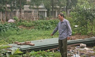 Ông Nguyễn Ngọc Phúc bên thửa đất của mình 