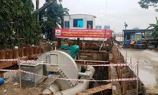 Siêu máy bơm chống ngập được đặt tại khu vực đường Nguyễn Hữu Cảnh, TPHCM Ảnh: Văn Dũng